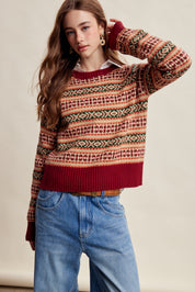 Nordhaven Fair Isle Sweater - Red Multi