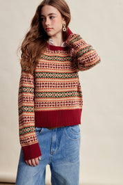 Nordhaven Fair Isle Sweater - Red Multi