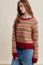 Nordhaven Fair Isle Sweater - Red Multi