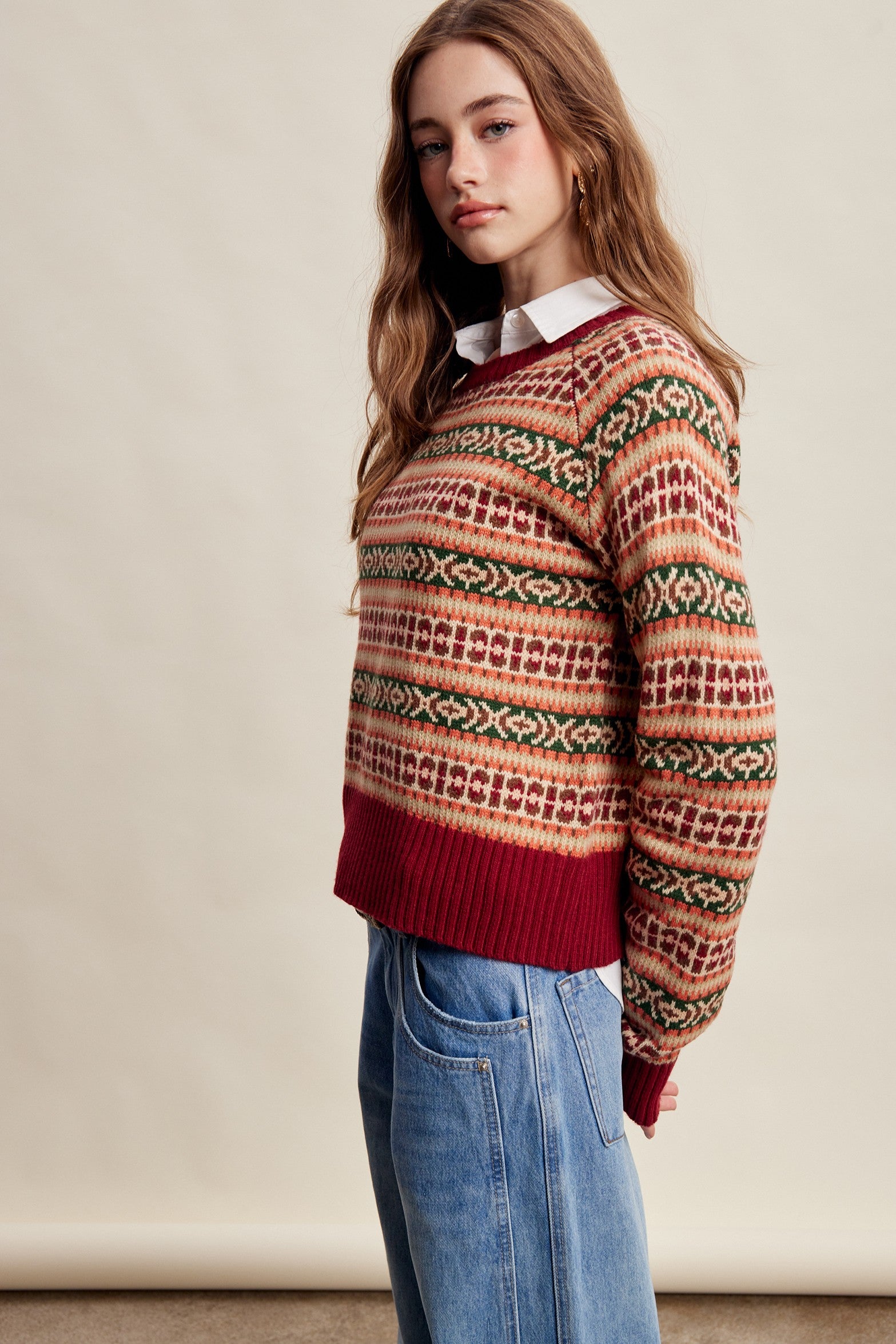 Nordhaven Fair Isle Sweater - Red Multi