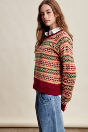 Nordhaven Fair Isle Sweater - Red Multi