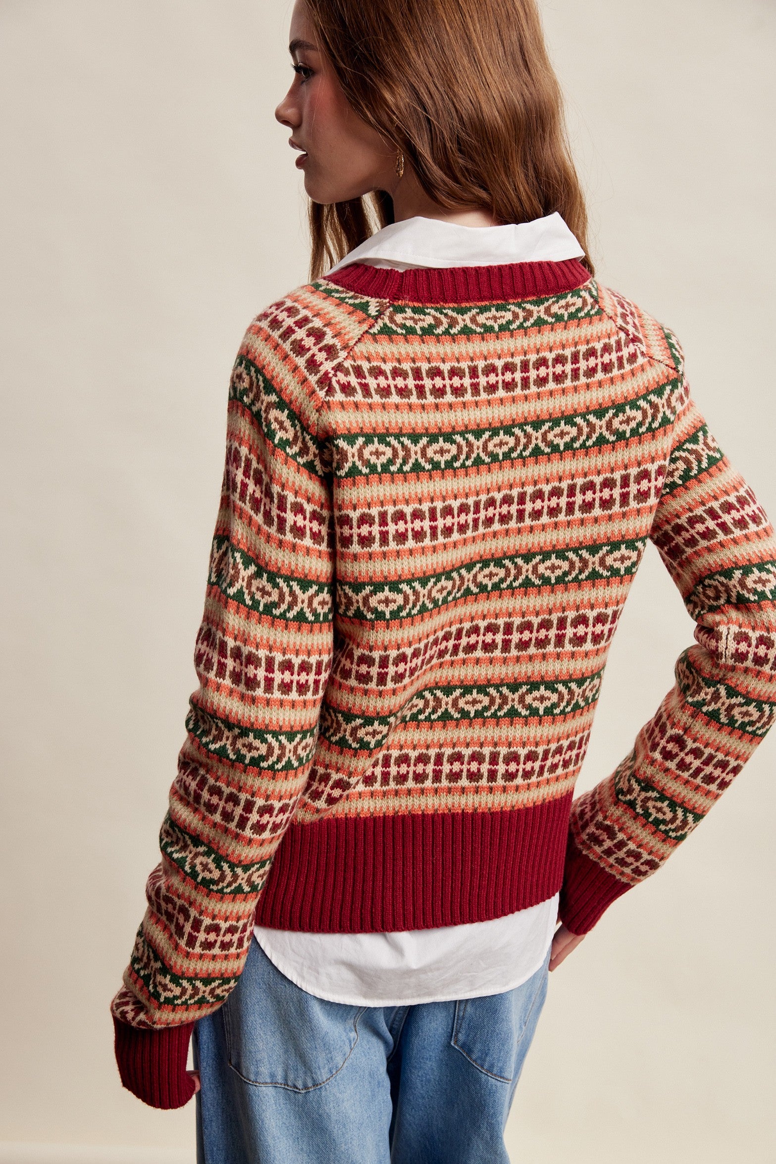 Nordhaven Fair Isle Sweater - Red Multi