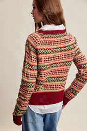 Nordhaven Fair Isle Sweater - Red Multi