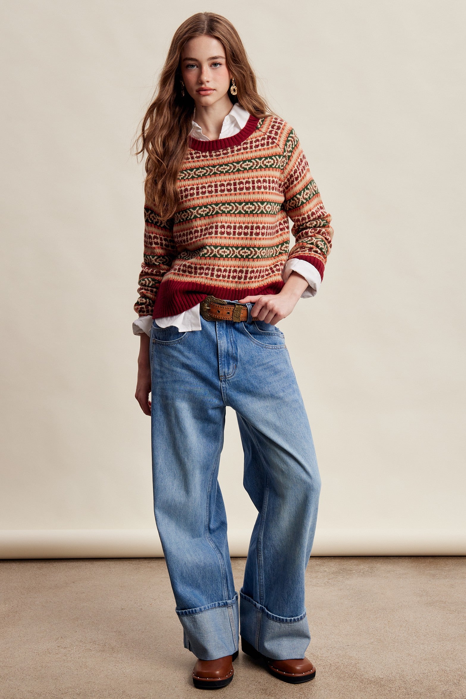 Nordhaven Fair Isle Sweater - Red Multi