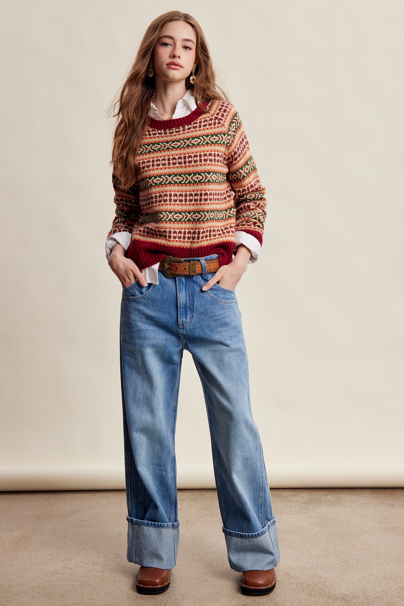 Nordhaven Fair Isle Sweater - Red Multi