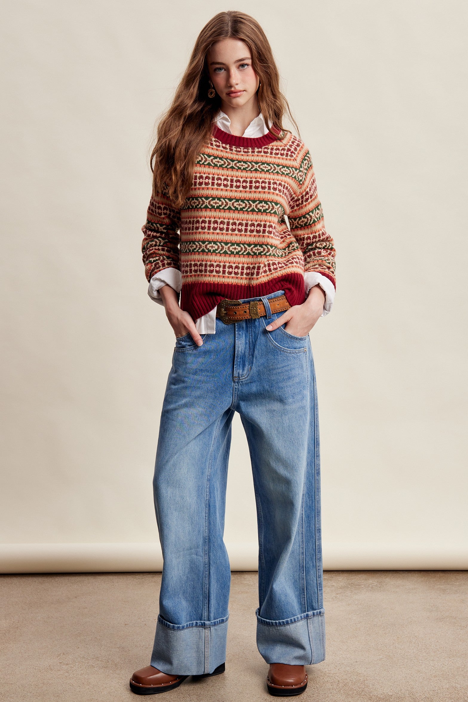 Nordhaven Fair Isle Sweater - Red Multi