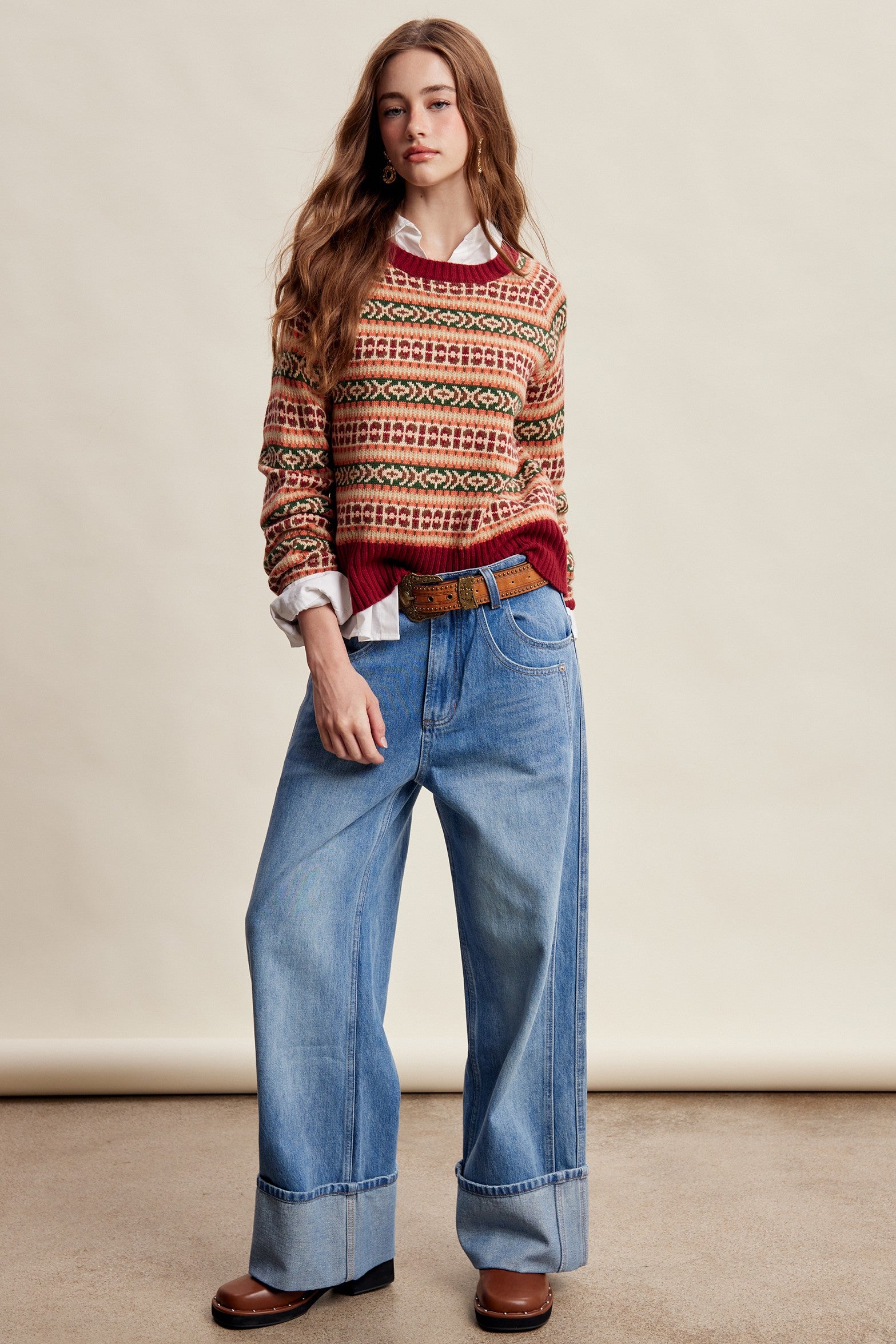 Nordhaven Fair Isle Sweater - Red Multi
