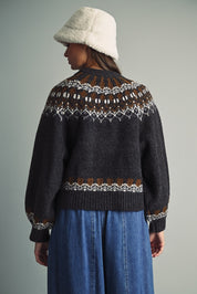Nordic Circle Fair Isle Sweater in Charcoal - product photo 3