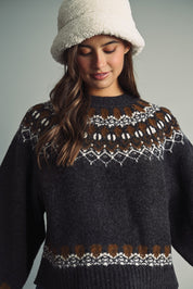 Nordic Circle Fair Isle Sweater in Charcoal - product photo 5