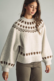 Nordic Circle Fair Isle Sweater in Cream - product photo 2
