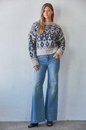 Nordic Notion Geometric Knit Sweater - Westly