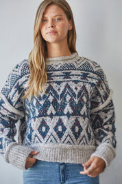 Nordic Notion Geometric Knit Sweater - Westly
