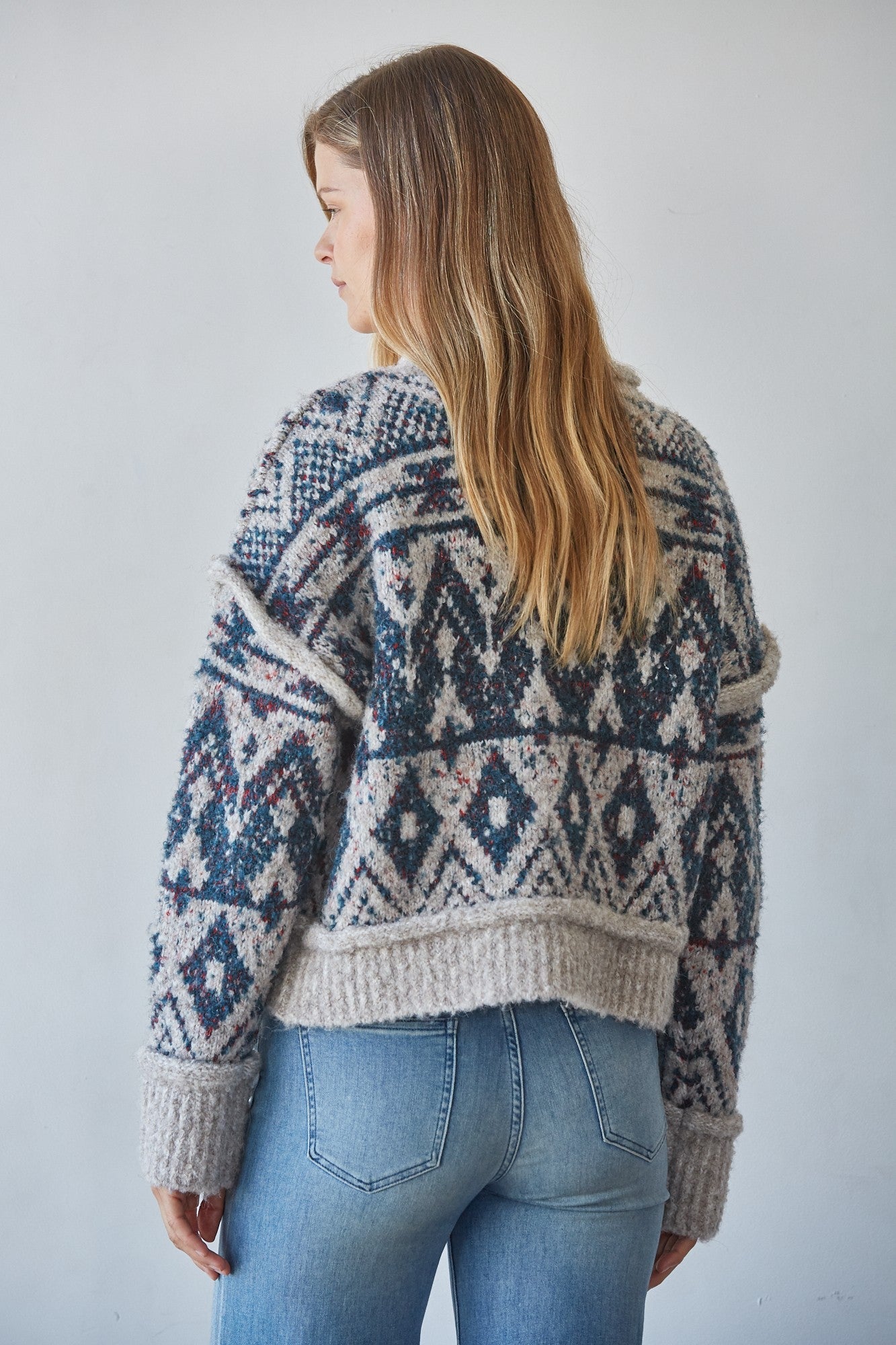 Nordic Notion Geometric Knit Sweater - Westly