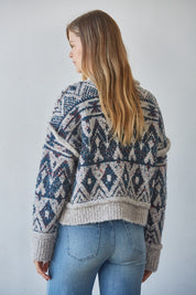 Nordic Notion Geometric Knit Sweater - Westly
