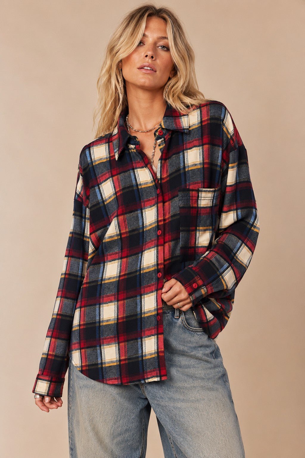 North Country Oversized Plaid Flannel Shirt - Westly