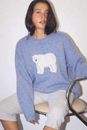 Northward Polar Bear Knit Sweater - Winter Blue