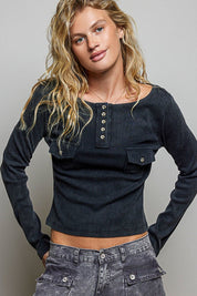 Not-So-Basic Scoopneck Henley - Westly