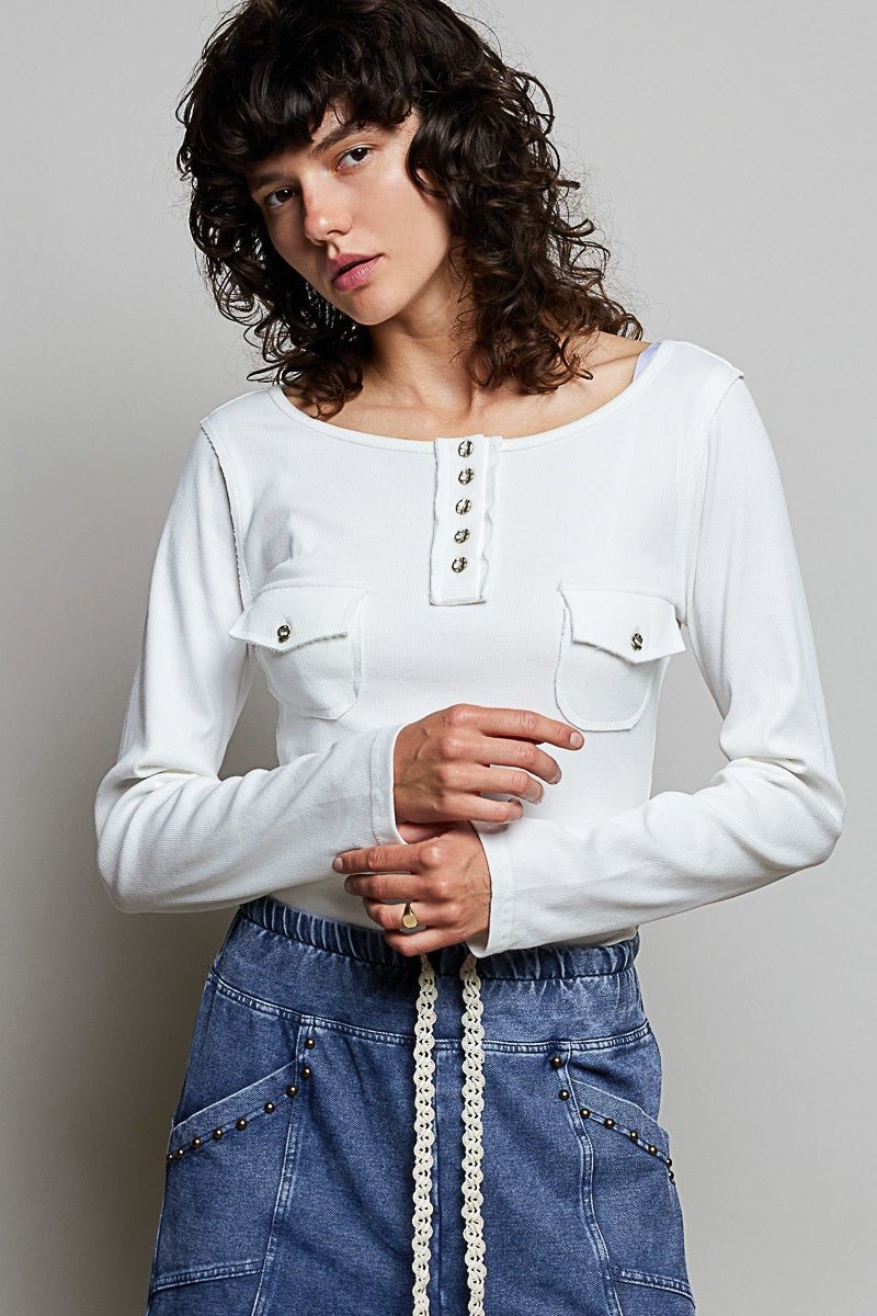 Not-So-Basic Scoopneck Henley - Westly