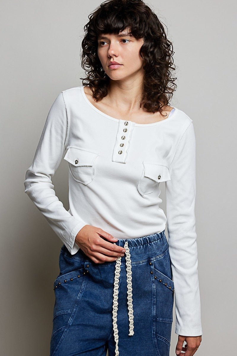 Not-So-Basic Scoopneck Henley - Westly