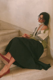 Oak Terrace Gingham Maxi Skirt in Deep Green - product photo 1