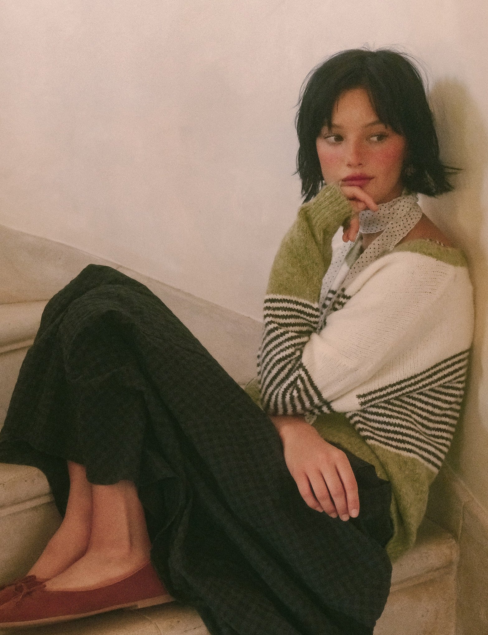 Oak Terrace Gingham Maxi Skirt in Deep Green - product photo 2