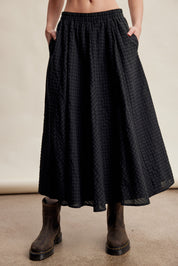 Oak Terrace Gingham Maxi Skirt in Deep Green - product photo 4