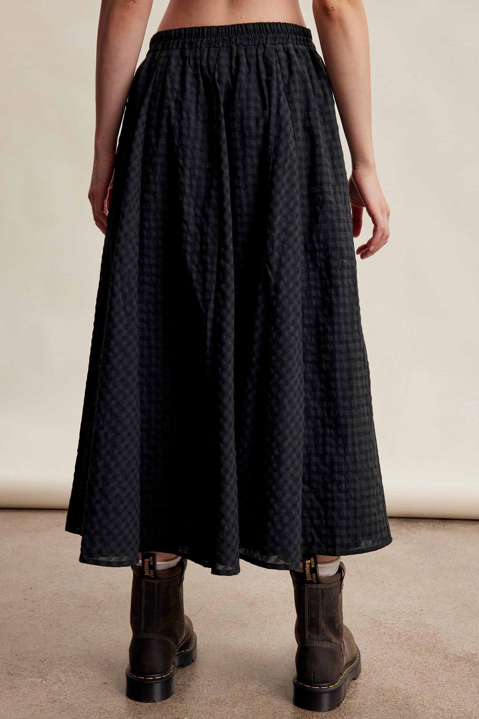 Oak Terrace Gingham Maxi Skirt in Deep Green - product photo 10