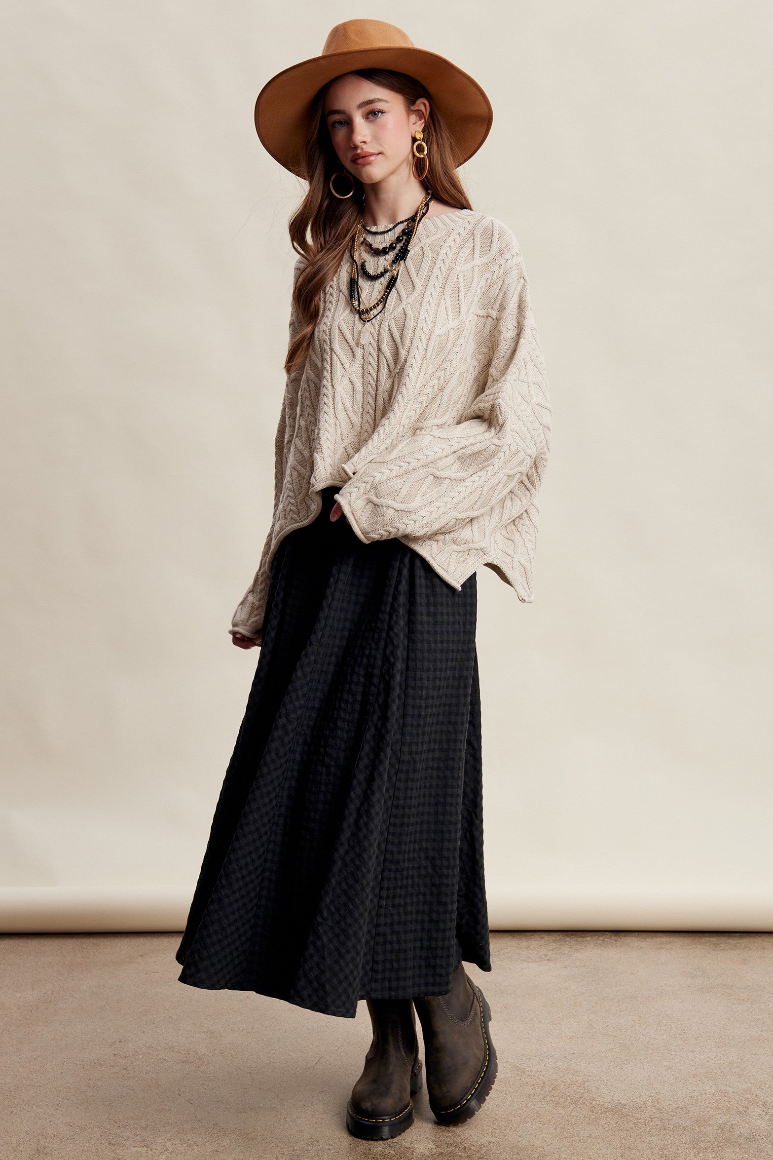 Oak Terrace Gingham Maxi Skirt in Deep Green - product photo 11