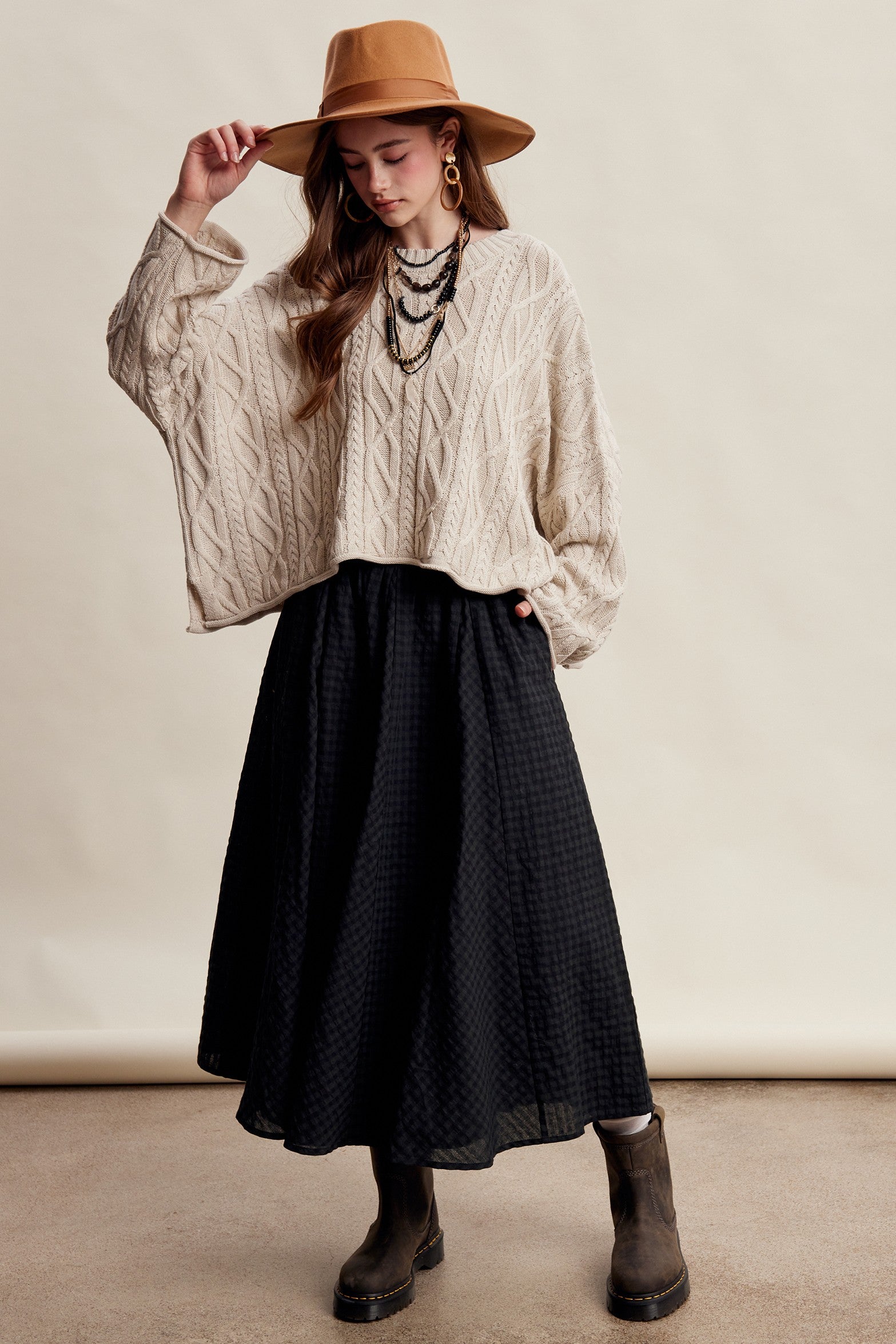 Oak Terrace Gingham Maxi Skirt in Deep Green - product photo 13