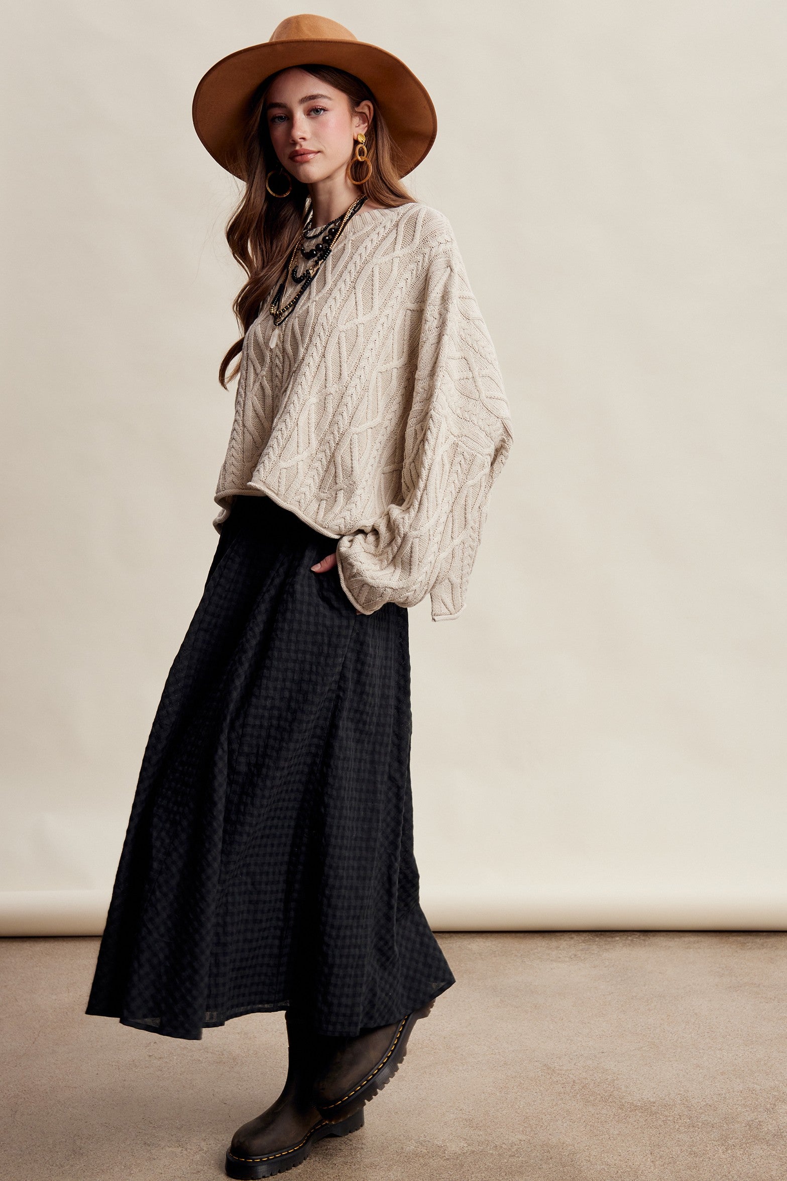 Oak Terrace Gingham Maxi Skirt in Deep Green - product photo 14