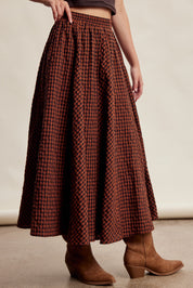 Oak Terrace Gingham Maxi Skirt in Rust - product photo 4