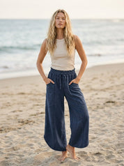 Oceanside Mineral Washed Tulip Hem Pants - Westly