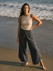 Oceanside Mineral Washed Tulip Hem Pants - Westly