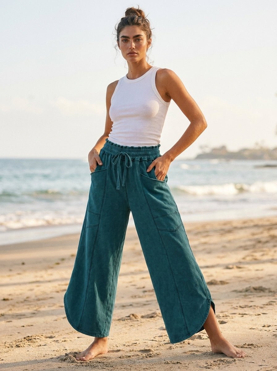 Oceanside Mineral Washed Tulip Hem Pants - Westly