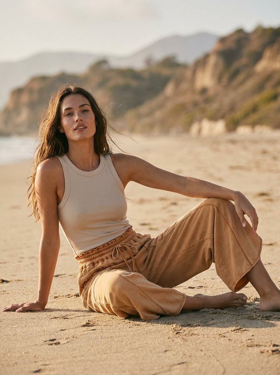 Oceanside Mineral Washed Tulip Hem Pants - Westly