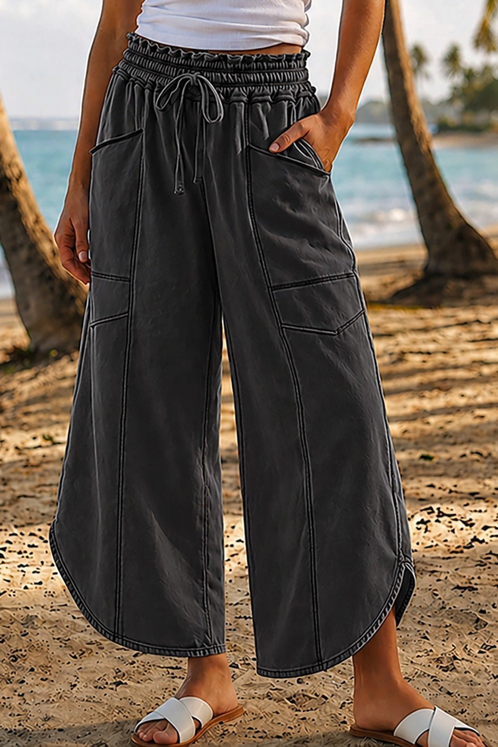 Oceanside Mineral Washed Tulip Hem Pants - Westly