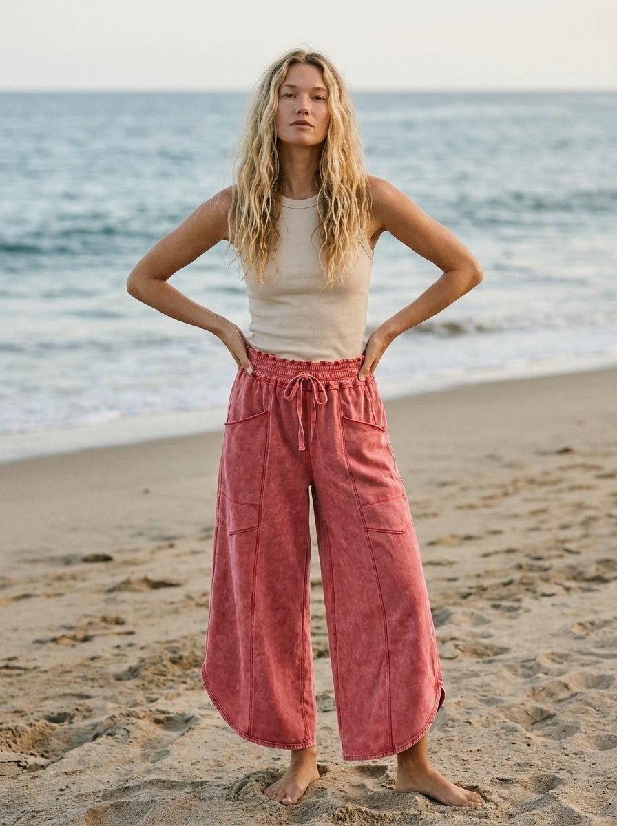 Oceanside Mineral Washed Tulip Hem Pants - Westly