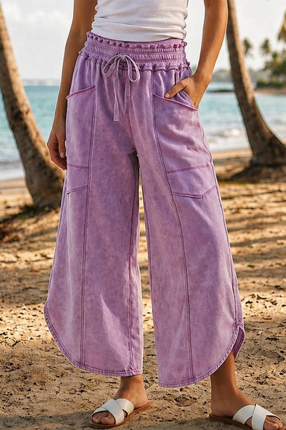 Oceanside Mineral Washed Tulip Hem Pants - Westly