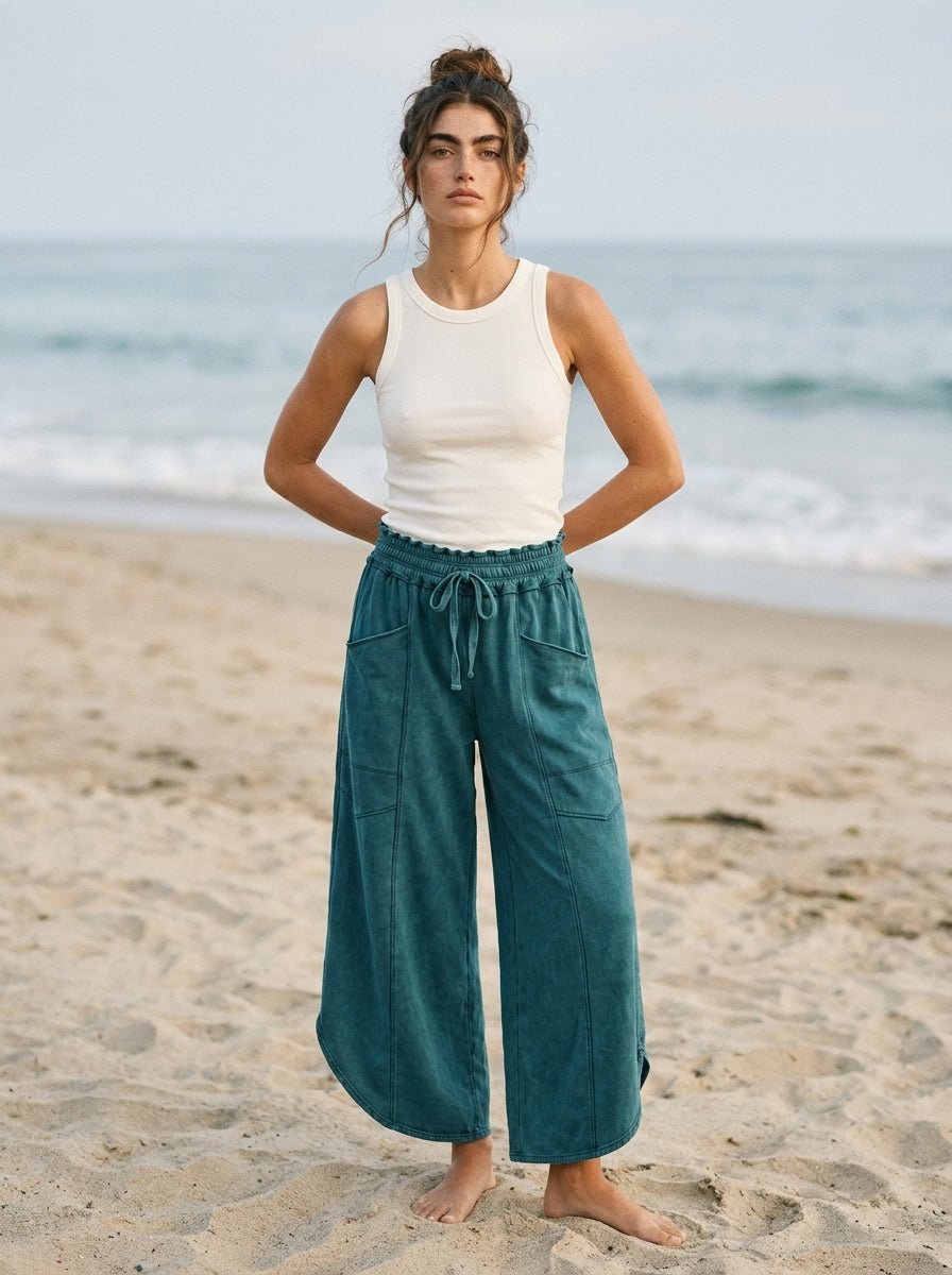 Oceanside Mineral Washed Tulip Hem Pants - Westly