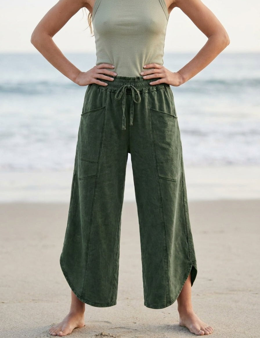 Oceanside Mineral Washed Tulip Hem Pants - Westly