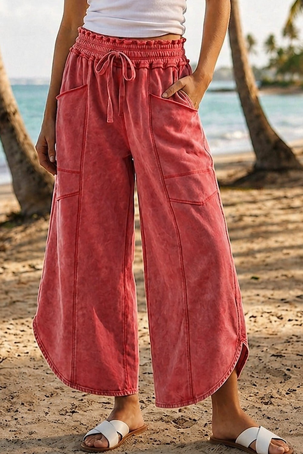 Oceanside Mineral Washed Tulip Hem Pants - Westly