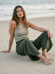 Oceanside Mineral Washed Tulip Hem Pants - Westly