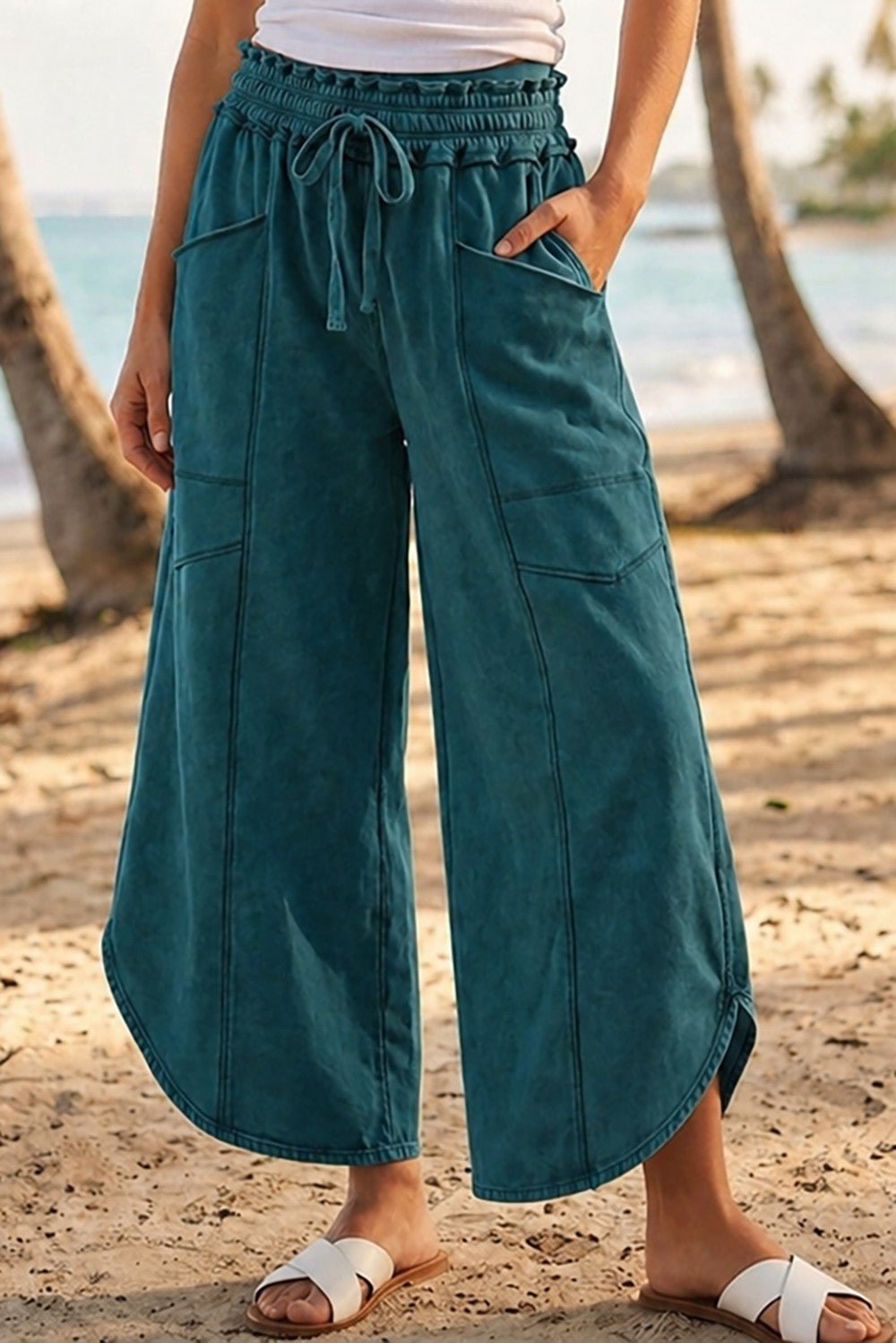Oceanside Mineral Washed Tulip Hem Pants - Westly