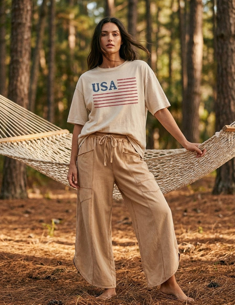 Oceanside Mineral Washed Tulip Hem Pants - Westly