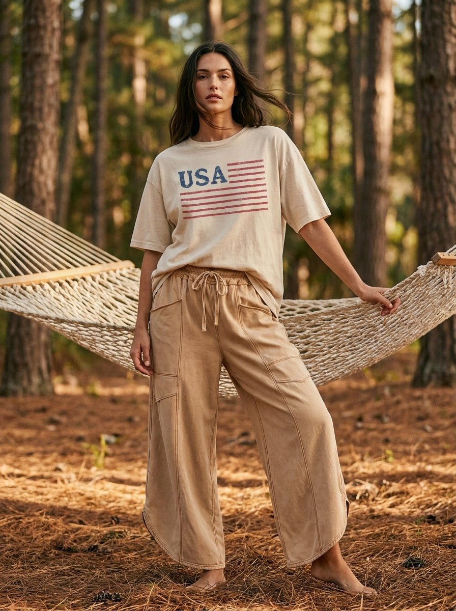 Oceanside Mineral Washed Tulip Hem Pants - Westly