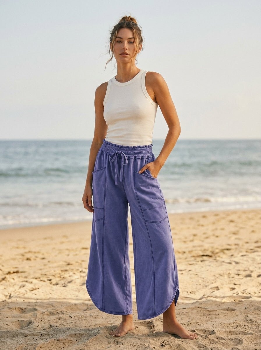 Oceanside Mineral Washed Tulip Hem Pants - Westly
