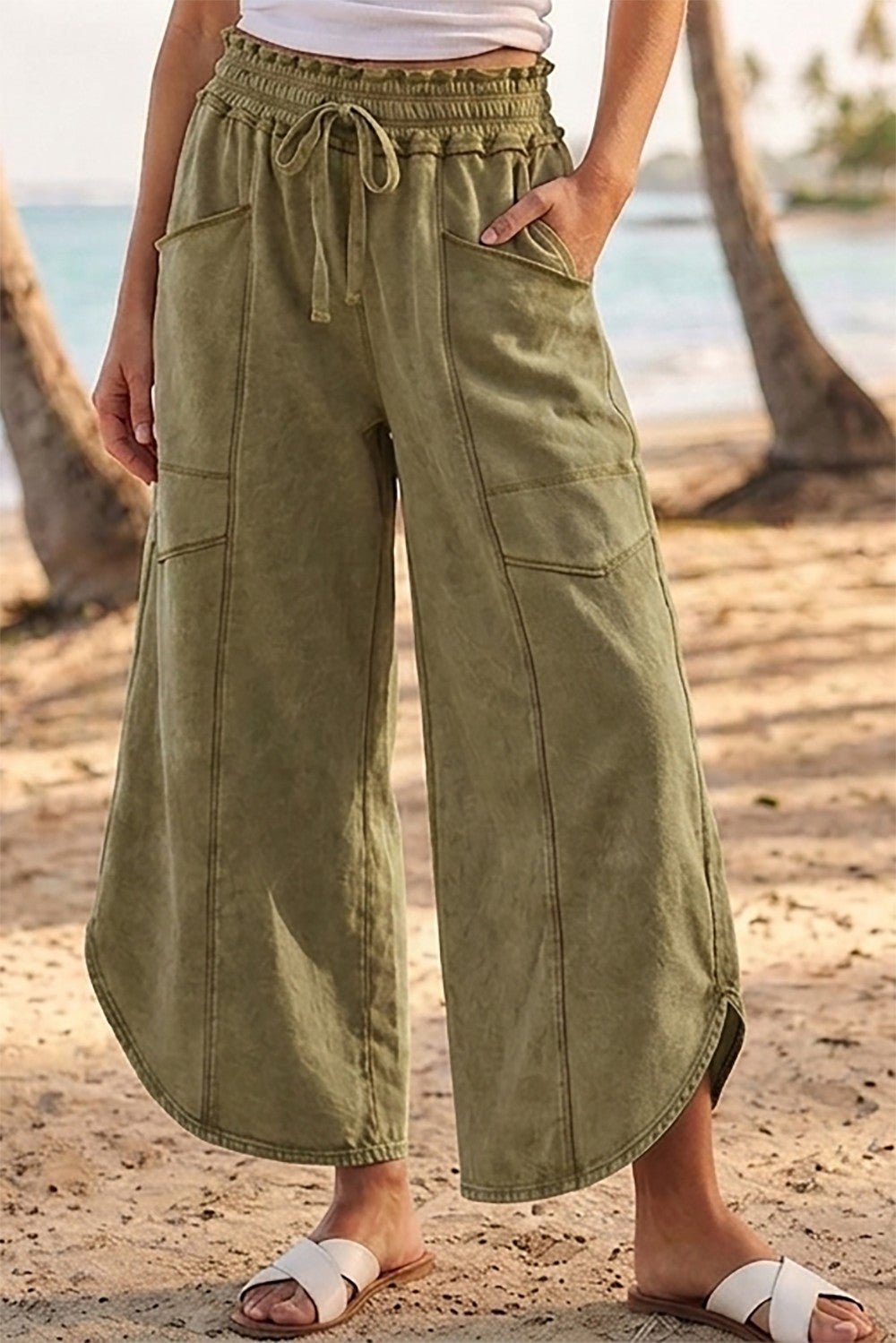 Oceanside Mineral Washed Tulip Hem Pants - Westly
