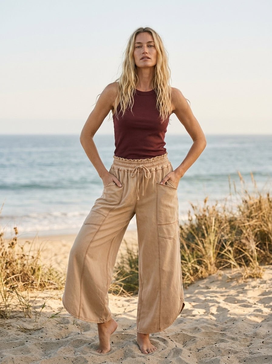 Oceanside Mineral Washed Tulip Hem Pants - Westly