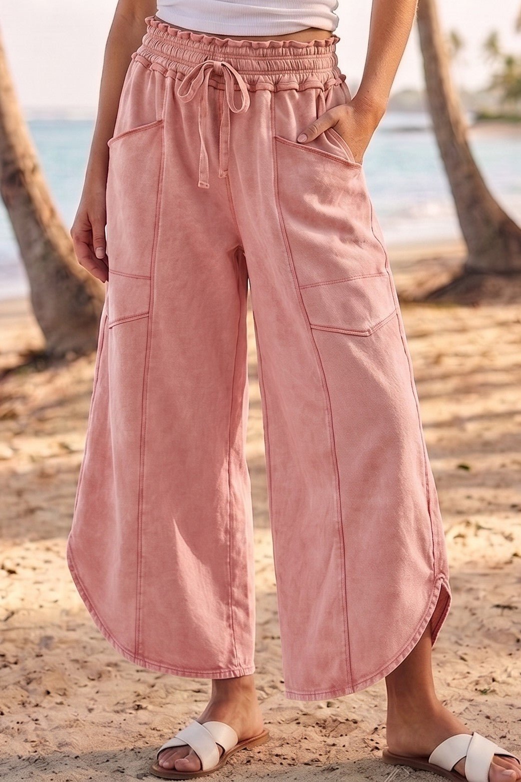 Oceanside Mineral Washed Tulip Hem Pants - Westly