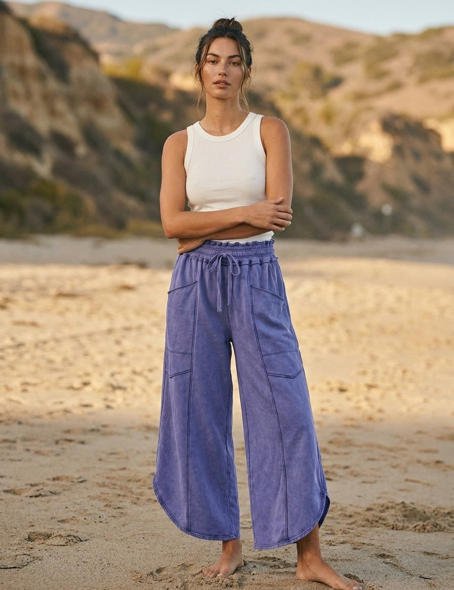 Oceanside Mineral Washed Tulip Hem Pants - Westly